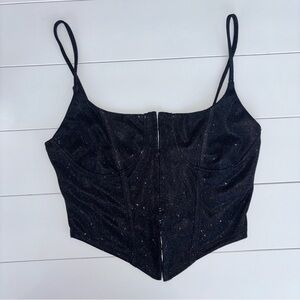 🖤Fashion Nova Black Sparkle Corset Top